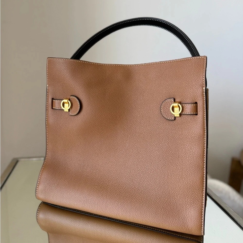 Like new Tory Burch Lee Radziwill Double tote bag - "Tigers Eye" - Picture 8 of 13